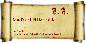 Neufeld Nikolett névjegykártya